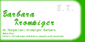 barbara krompiger business card